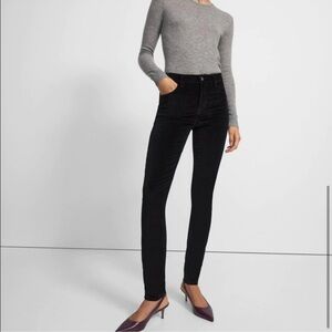 J Brand Maria High Rise Stretch Velvet Skinny Pants  Black